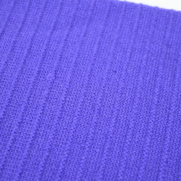 CHANEL Purple Gray Ribbed Knit Fringe Rectangle Scarf - Picture 12 of 14